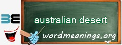 WordMeaning blackboard for australian desert